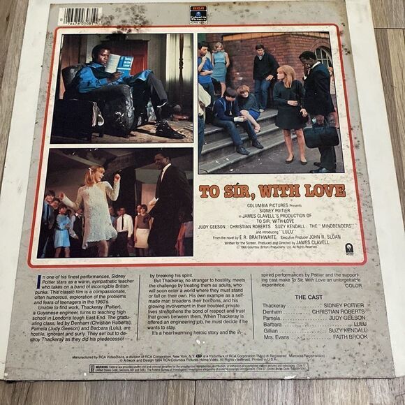 To Sir, With Love 60s 
Columbia RCA CED Videodisc 
Sidney Poitier, Judy Geeson - Picture 2 of 8